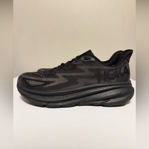 Hoka One One Clifton 9 Black Running Athletic Shoes Men’s US 11 D 1127895 BBLC